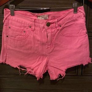 Pink Free People Jean Shorts- never worn . size 27